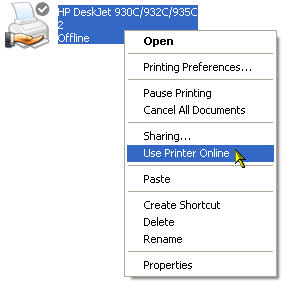 ارور printer in an error state