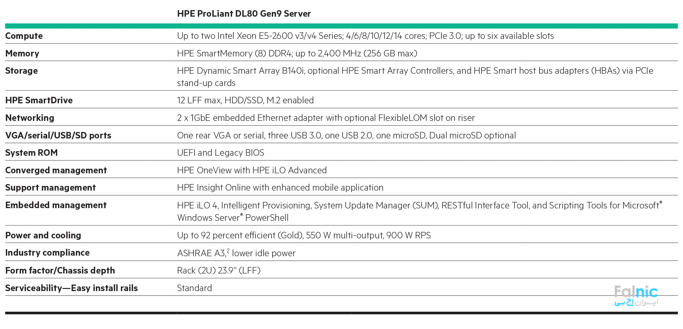 سرور HPE ProLiant DL80 Gen9