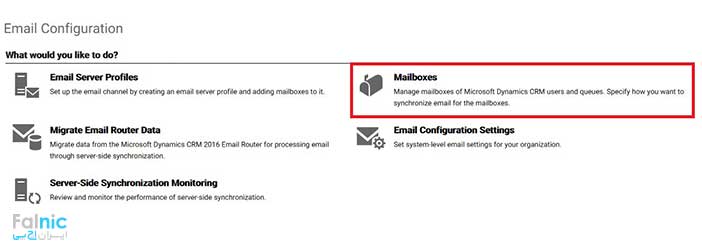 پیکربندی ایمیل در CRM