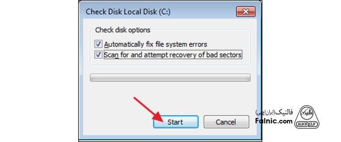 تکمیل رفع بدسکتور هارد از طریق ابزار ChecK Disk در ویندوز 7