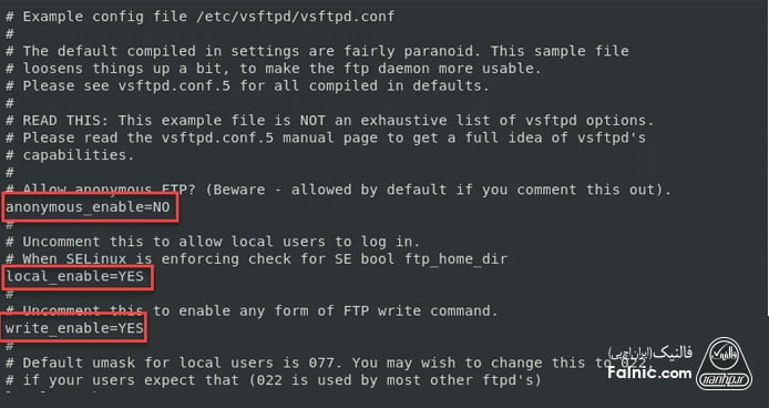 تنظمیات دسترسی به ftp در فایروال لینوکس