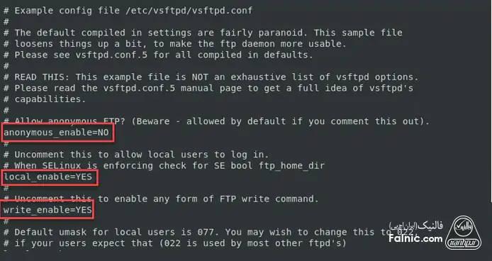 تنظمیات دسترسی به ftp در فایروال لینوکس