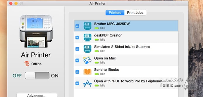 Airprint در لپ تاپ‌های مک بوک