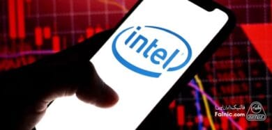 تصویر لوگوی برند اینتل روی گوشی موبایل
