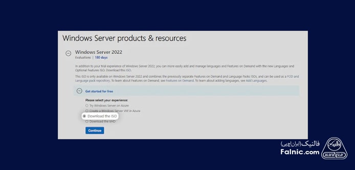 مراحل دانلود ISO ویندوز سرور 2022