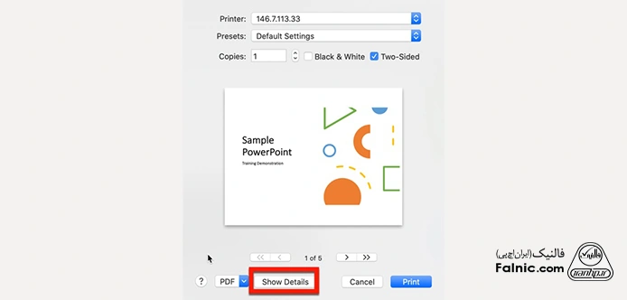 گزینه show details در پاورپوینت نسخه macos گزینه show details در پاورپوینت نسخه macos