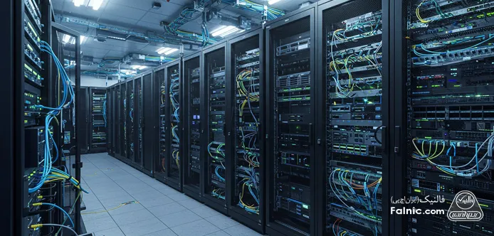 یک اتاق سرور با تعداد زیادی سوئیچ سیسکو