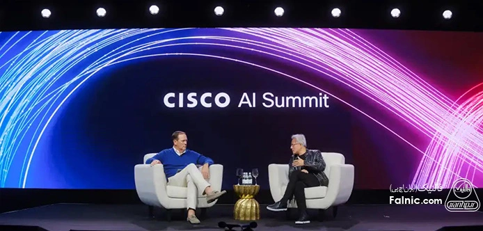 جنسن هوانگ و چاک رابینز در رویداد Cisco AI Summit 2026