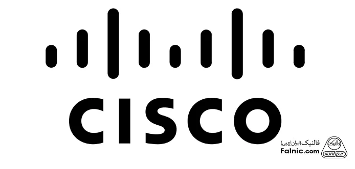 لوگو برند Cisco به رنگ مشکی در پس زمینه سفید رنگ