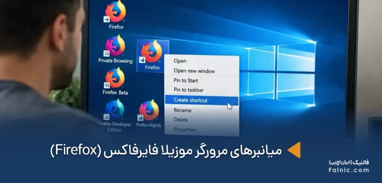 میانبرهای مرورگر فایرفاکس