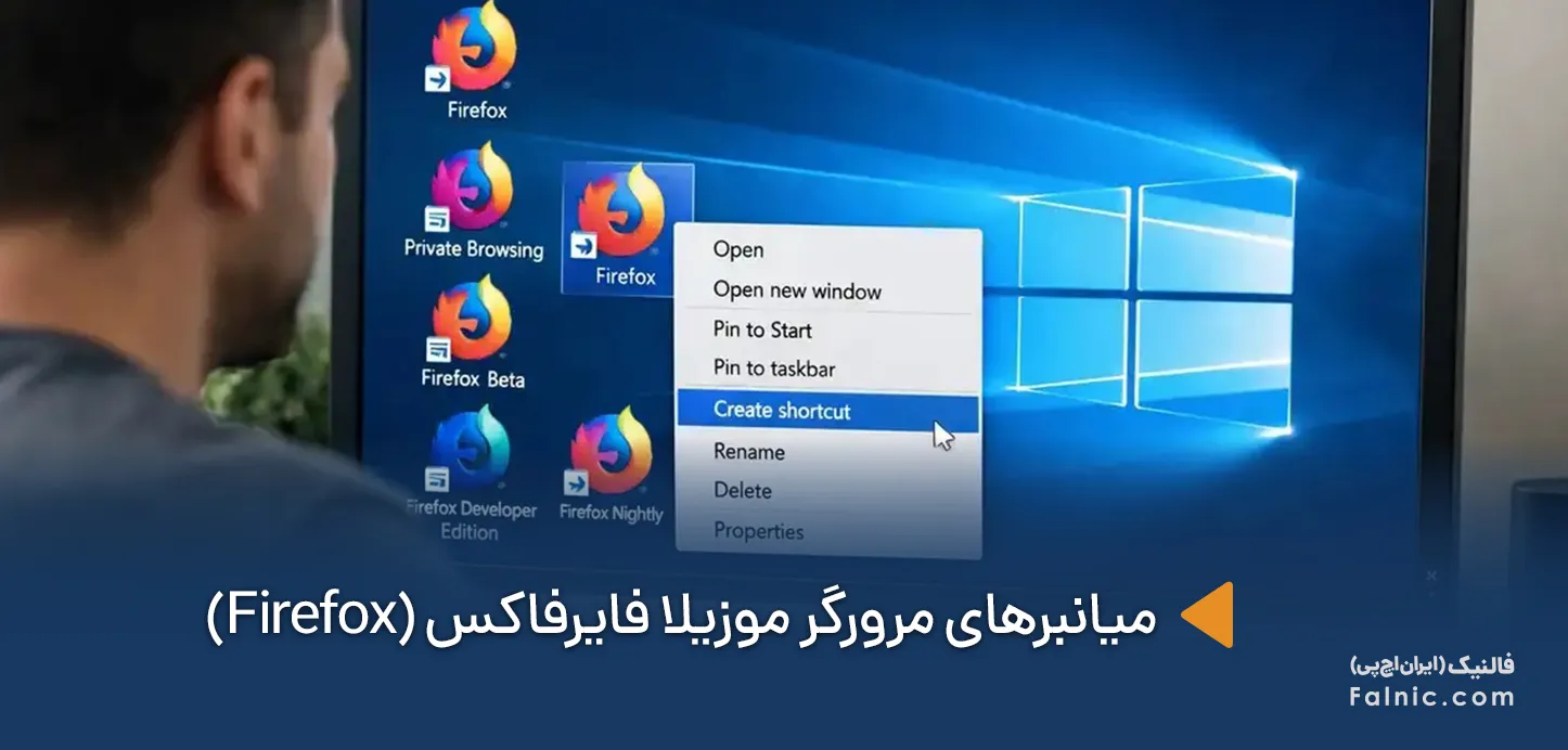 میانبرهای مرورگر فایرفاکس