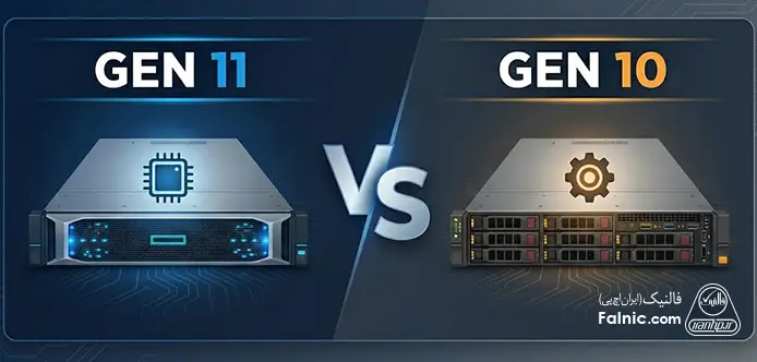 تصویر گرافیکی مقایسه ای از سرورهای نسل 10 و 11 برند hpe