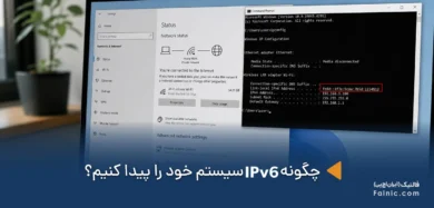 پیدا کردن IPv6 سیستم