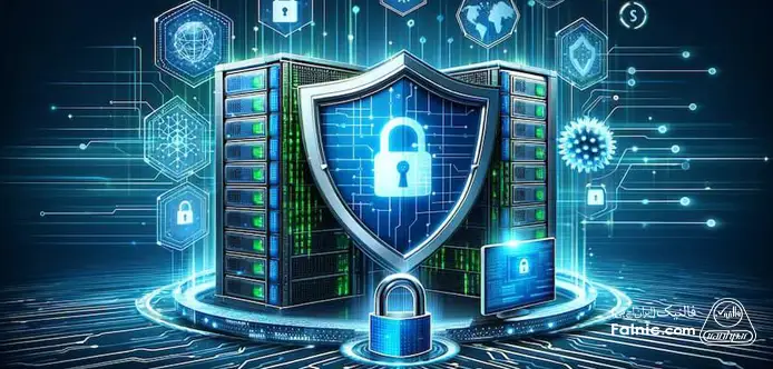 یک سپر دیجیتالی در جلوی چند سرور
